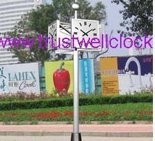 China double side street clocks, movement for double side city clocks - Good Clock(Yantai) Trust-Well Co.,Ltd factory