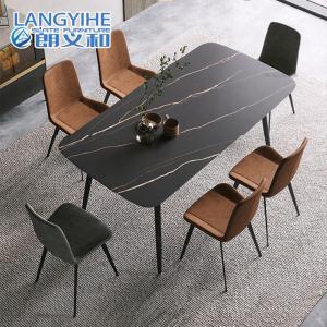 China Rock Slab Nordic Marble Dining Table Modern Minimalist factory