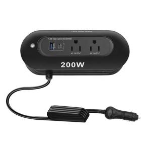 Car Battery Charger Dc Inverter Ac 200W Car Power Inverter Dc 12V To 220V Ac  Car Power Inverter 200W With 4 Usb & 2 Ac Por