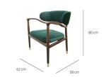 Skin Friendly Light Luxury Hotel Furniture Solid Wood Armrest Silky Velvet