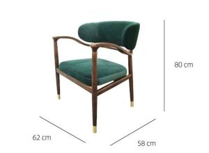 China Skin Friendly Light Luxury Hotel Furniture Solid Wood Armrest Silky Velvet Dining Chair factory