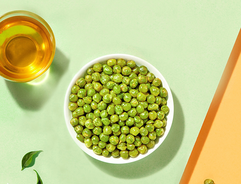 Multi Flavor Green Pea Snack Garlic Spicy Wasabi Roasted Peas
