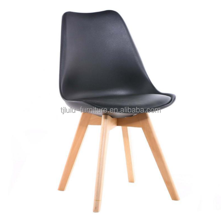 Lightweight Wood Dining Chairs with Upholstered Leather Seat and Weight Limit of 150kg