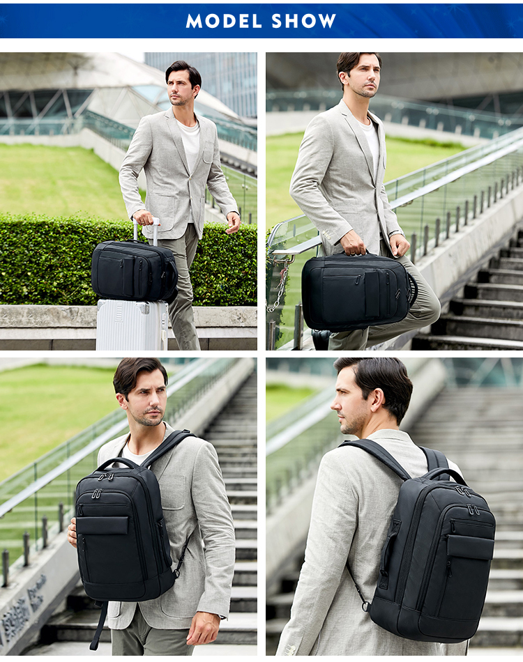 ISO9001 Duffel Bag Interior Zipper Pocket Men Business Backpack 23 Litre
