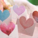 White Cardboard Thank You Card Heart Shape Decoration Gift Card