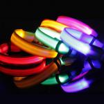 Luminous Pet Collar Anti Loss Polyester LED Glowing Dog Collar Feature Lights