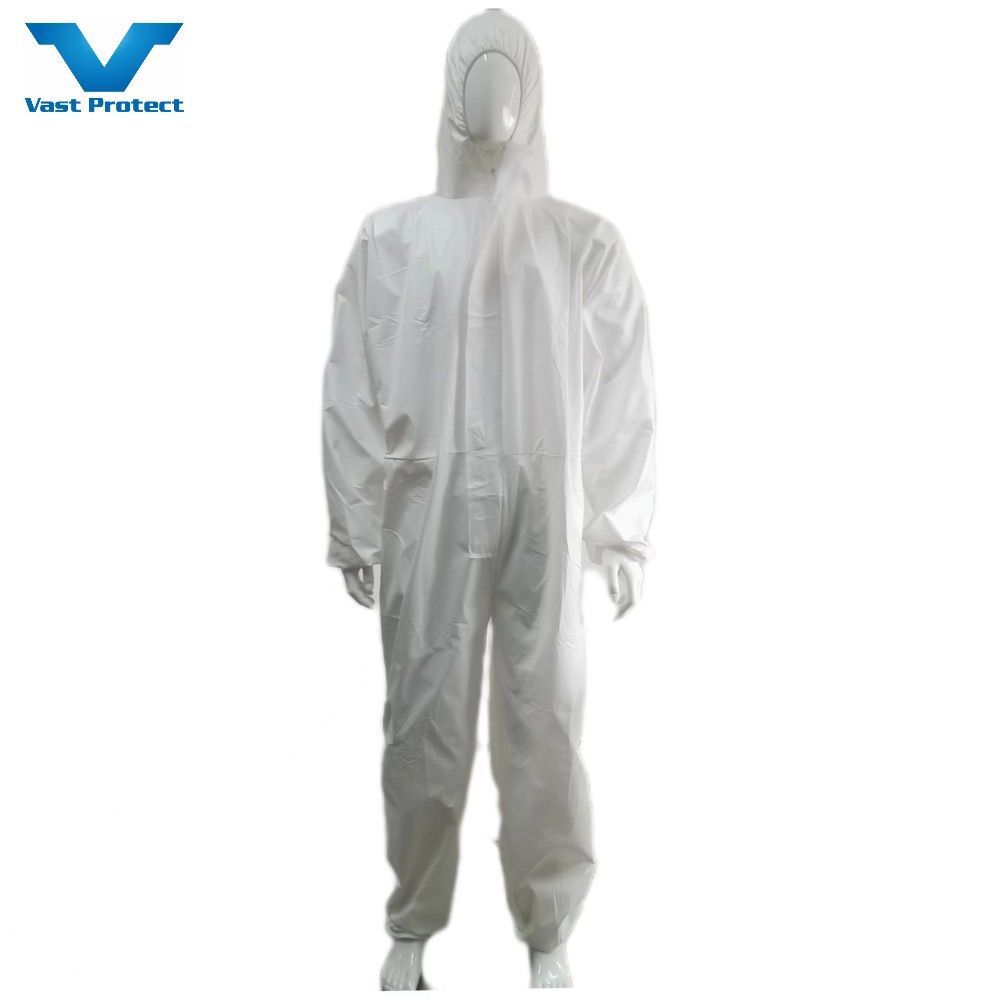 CE Type 5/6 Cat3 Durable White Wholesale Hooded Coverall