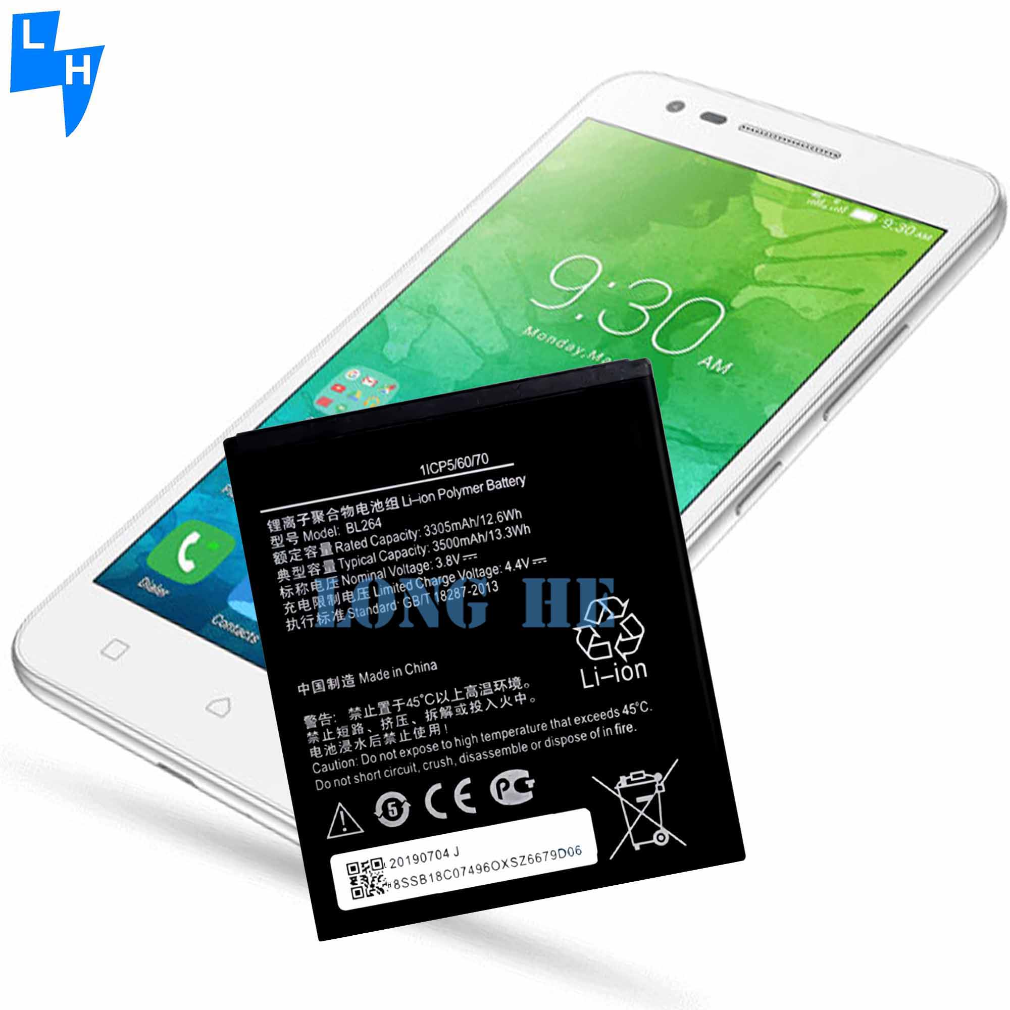 3500mAh BL264 Battery Replacement For Lenovo Vibe C2 Power Smart Phone Batteries