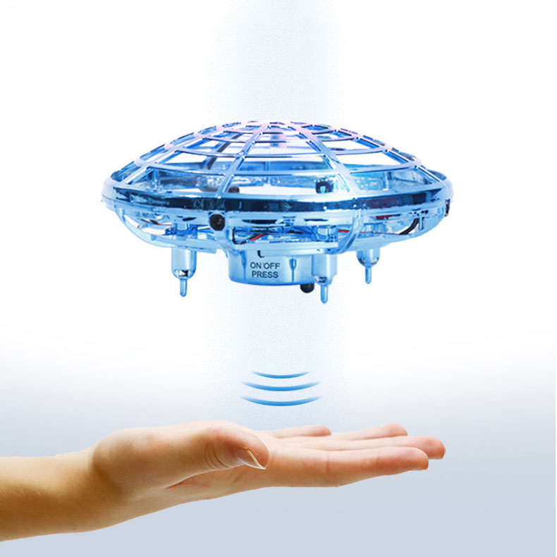 Crash Resistant Quadcopter Unisex PVC UFO Induction Aircraft for Children's Playtime