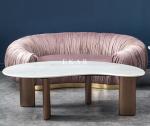 Living Room Round Modern Marble Top Stainless Steel Side Table