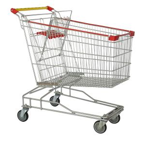 China 4 Wheel Q235 Steel Folding Push Shopping Trolley For Supermarket Grocery factory