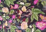 Heavy Embroidered Multi Colored Lace Fabric , Vintage Lace Floral Tulle Fabric