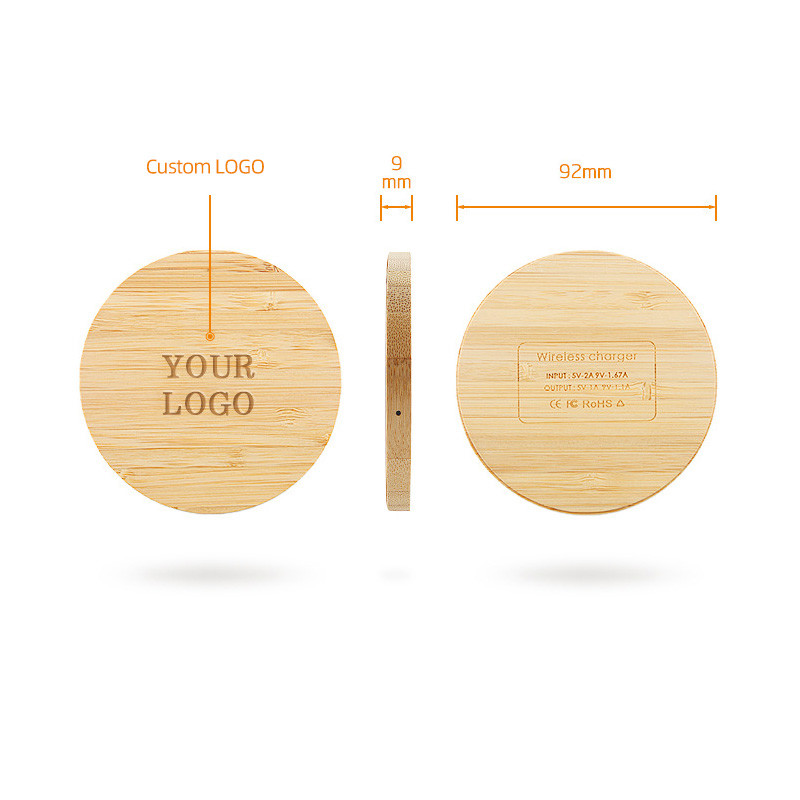 China Wooden Bamboo PCB Desktop Wireless Charger 10W Pad Customized Logo factory