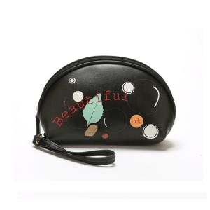 China Simple Black L20*D7*H12 Cm PU Cosmetic Bag For Ladies factory
