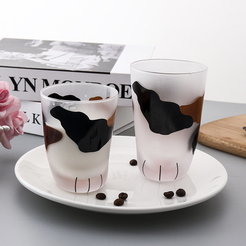 Cat Paw Print Coffee Drinking 260ml Personalized Glass Cup