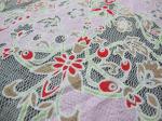 Unique Floral Polyester Lace Curtain Fabric Cotton With Eco-friendly Dyeing