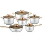 Hot Sale Color Cookware Non Stick Cookware Sets 12pcs Stainless Steel Cooking