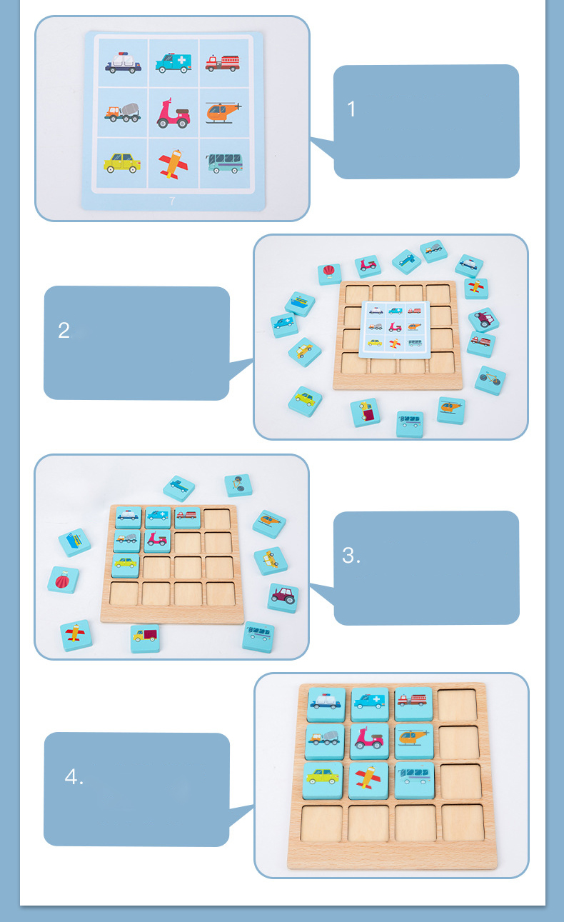 ODM Children'S Montessori Wooden Puzzle Board Game
