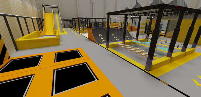 Children's Modular Indoor Play Structure Trampoline Park Multfunction For Shopping Mall