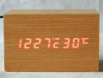 Digital Jumbo LED Wood Clock Vintage Table Wooden Alarm Clock