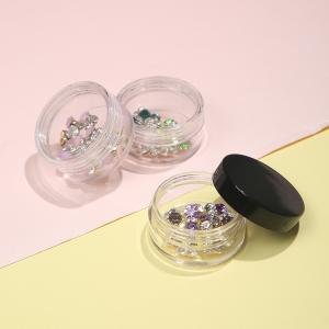 China Acrylic 5g 10g 15g 20g 30g Clear Loose Powder Jar Container with Black Lid Customized Colors Eco Friendly Industrial Cosmetic factory