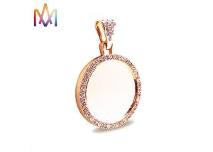 China Round Photo Frame Diamond Pendant DIY Jewelry Charms factory