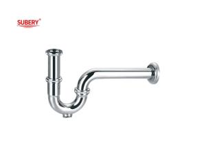 China Brass lavatory wash basin drainage bottle trap siphon bathroom p-trap pipe for wash basin chrome OEM factory