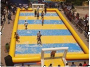 China Customized Excellent Inflatable Water Soccer Field / Sports Inflatable Yellow Soccer Field factory