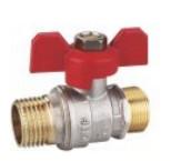 China PTFE Seal Brass Mini Ball Valve Max 16 bar Round Head Code factory