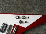 Red Unusual Shaped Flying V Electric Guitar,Rosewood Fingerboard