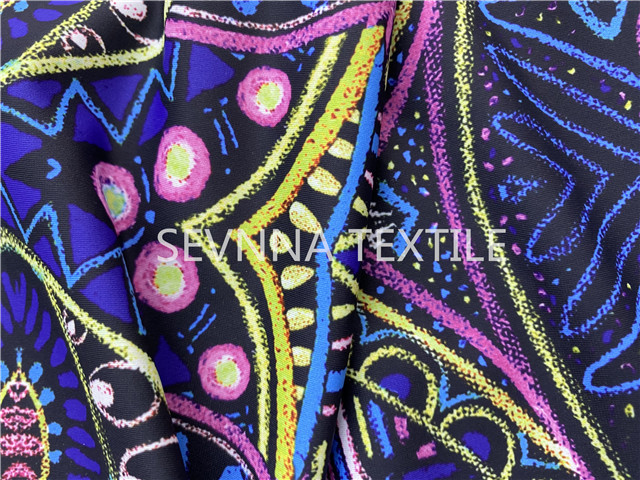 Floral Pattern Stretch Legging Fabric Tight Fit Compress R Blend Spandex Polyester