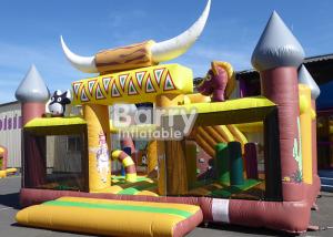 China Kids Clearance Western Theme House Inflatable Toddler Playground With Slide factory