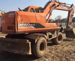 China secondhand doosan wheel excavator 130-5 tyre excavator factory