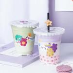 Disposable 8oz Clear Plastic Dessert Cup Ice Cream Boba Container Logo Custom