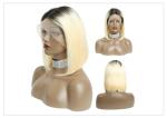 180 Density Straight 1B Lace Frontal Bob Wigs / 100% Peruvian Human Hair