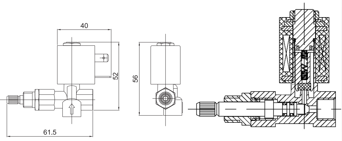 1/8'' Flow Adjustable Coal Gas Brass Solenoid Valve For Oven Heating