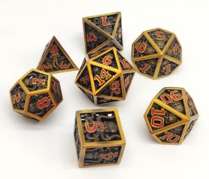 China Gold Plated Sharp Edge Polyhedral Dice Odorless Lightweight Durable factory