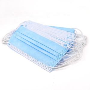 China White And Blue Earloop Face Masks / Breathable Earloop Medical Mask factory
