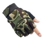 Half Finger Combat Tactical Gloves Khaki Outdoor Hiking Sport Hunting Training