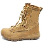 High Shoes Lightweight Desert Waterproof Sport Rubber Combat Shoes Black Leather