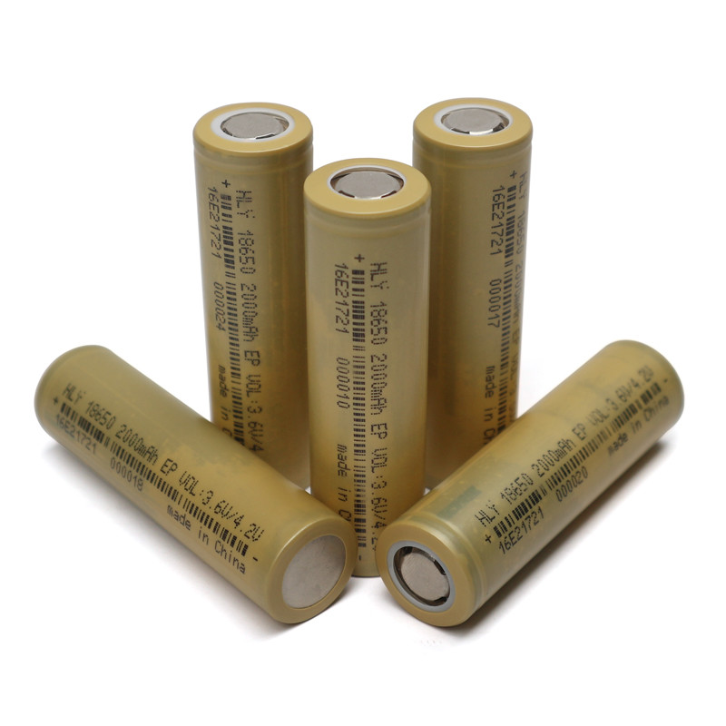 Mobile Power Cylindrical Bright Flashlight Lithium Ion Battery Cells 18650 2000mAh