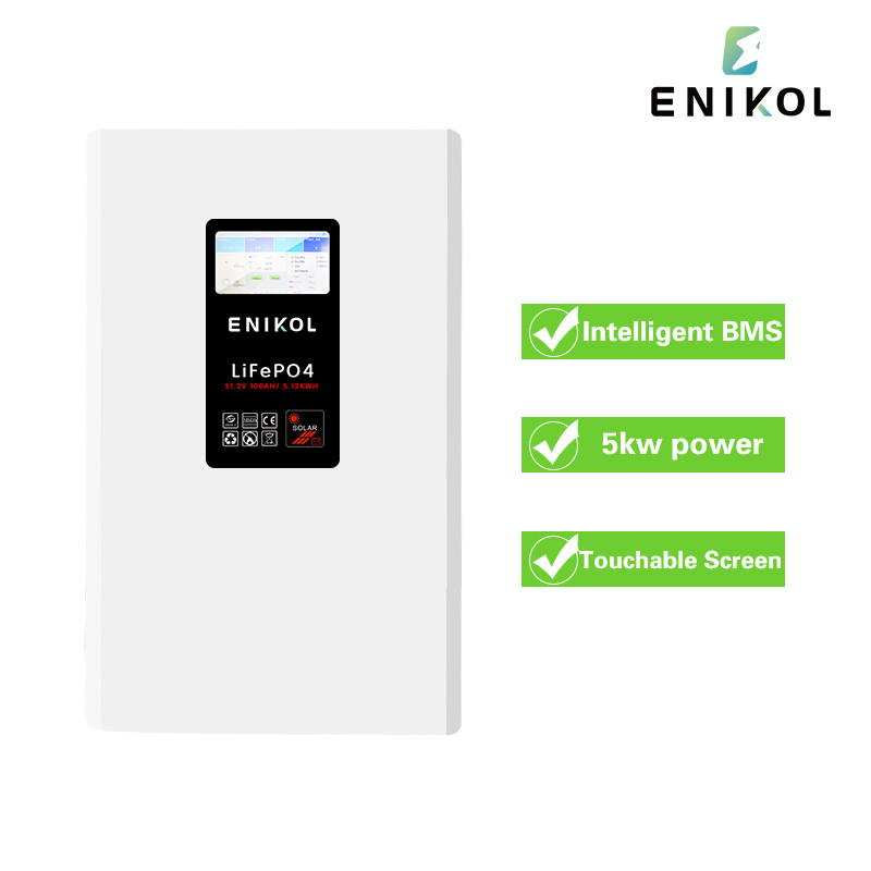 Touchable screen 51.2V 100AH 200AH 300AH Wall Mountable LiFePO4 Energy Storage Battery