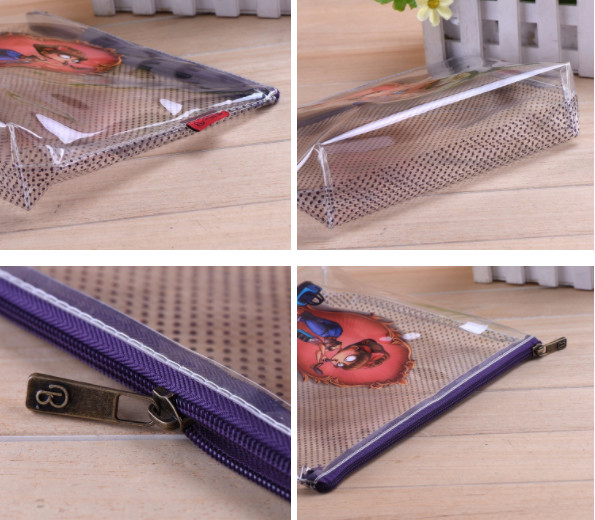 Plastic Clear Vinyl Zipper Pouch Customized Size With 0.25MM Thickness