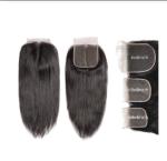 4X4 5x5 6x6 Straight Cambodian Virgin Hair Lace Closure Natural Color