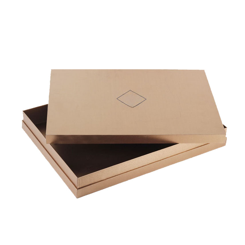 Custom Logo Elegant Lid Base Cardboard Gift Package Brown Rigid Paper Box With Materials