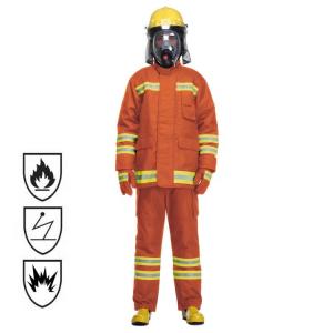 China Nomex Fireman Suit Heat Insulation Double Closed Front Wide Collar factory