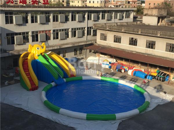 0.55mm PVC Tarpaulin Inflatable Water Slide Park For Kids / Inflatable Water