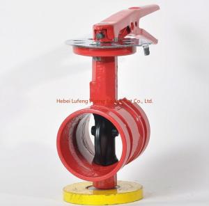 China Worm Gear Signal Fire Grooved Butterfly Valve factory