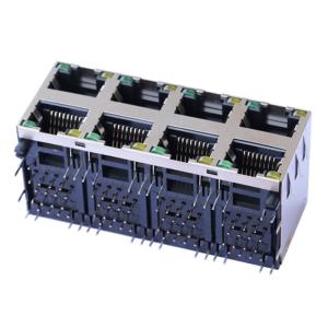 China HR872403H Equivalent Stacked 2x4 RJ45 Connector With 10/100 Base - T LPJ47402AENL factory