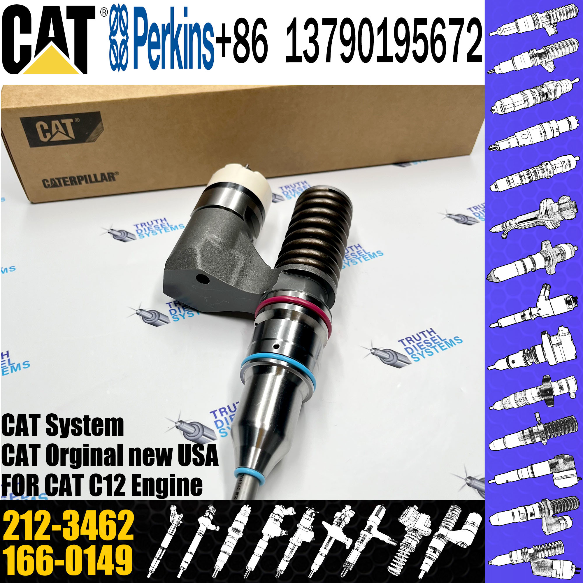 C13 C15 engine fuel injector 212-3462 212-3468 212-3463 332-1419 10R-1258 for CAT Excavator